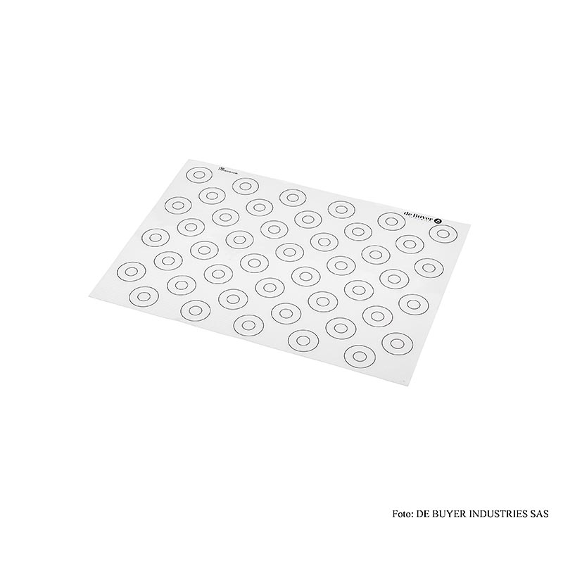 Tapet pjekjeje silikoni deBUYER, i lemuar, 44 shenja per makarona Ø 15 - 35 mm, 40x30 cm - 1 cope - Te lirshme