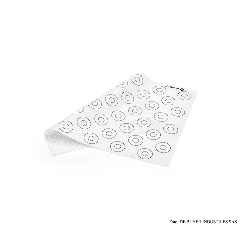 deBUYER silikonska podloga za pecenje, glatka, 44 oznake za makarone Ø 15 - 35 mm, 40x30 cm - 1 komad - Loose