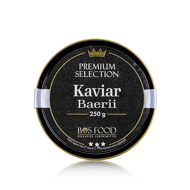 SÃ©lection caviar d'esturgeon sibÃ©rien Acipenser baerii, l'aquaculture en Chine - 250 g - Ãtain
