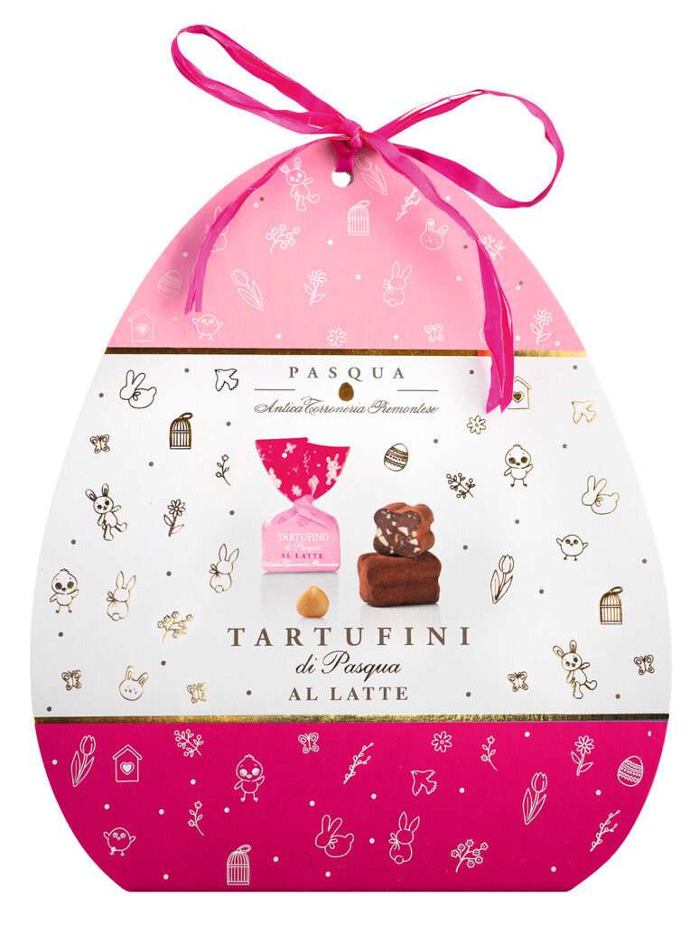Tartufini dolci di Pasqua al latte, confezione, Vollmilchschokolade - Haselnusspralinen, Antica Torroneria Piemontese - 200 g - Stück