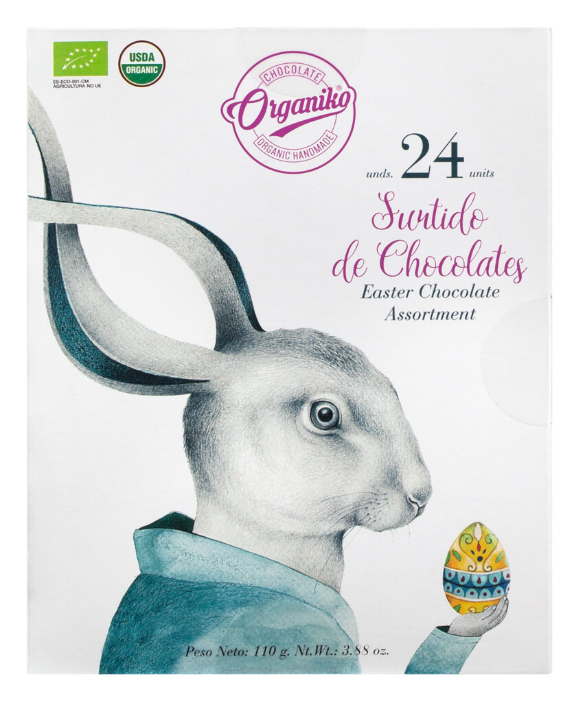 Assortimento di cioccolatini pasquali, biologici, mix di cioccolato aromatizzato, biologici - 110 grammi - pacchetto