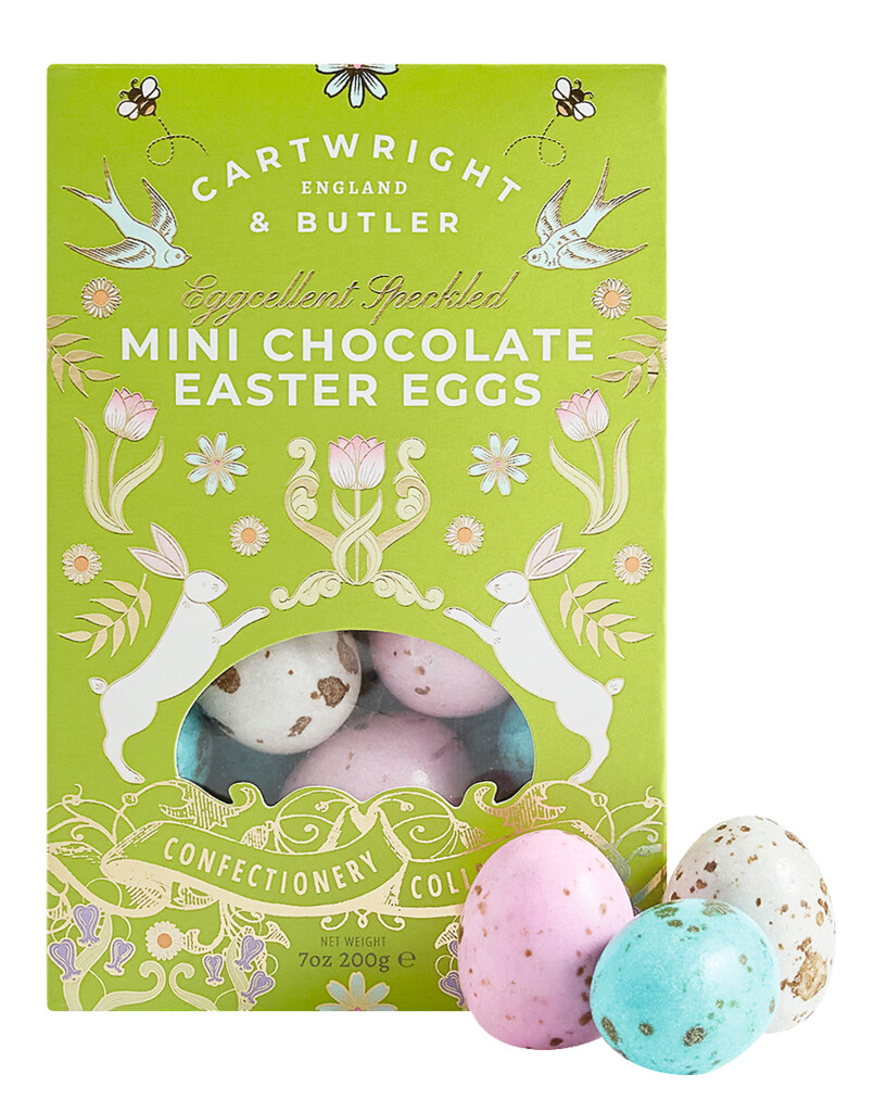 Mini Chocolate Easter Eggs, Dragierte Haselnuss - Schokoladenostereier, Cartwright & Butler - 200 g - Packung