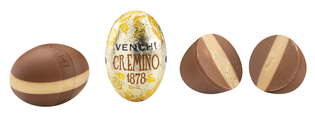 Mini jajka Cremino 1878, warstwowe jajka pralinowe z gianduja i migdalami, Venchi - 1000 gramow - kg