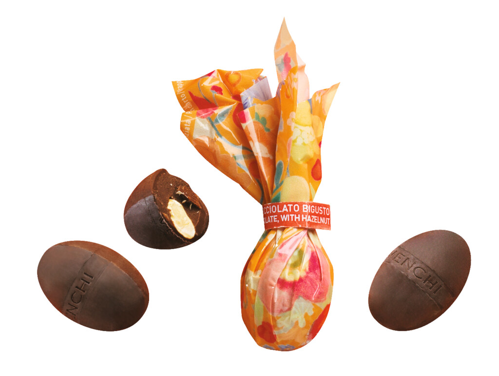 Dubbel mork choklad med hasselnotsminiagg, Mini paskagg, mork choklad, hasselnot, venchi - 1 000 gram - kg