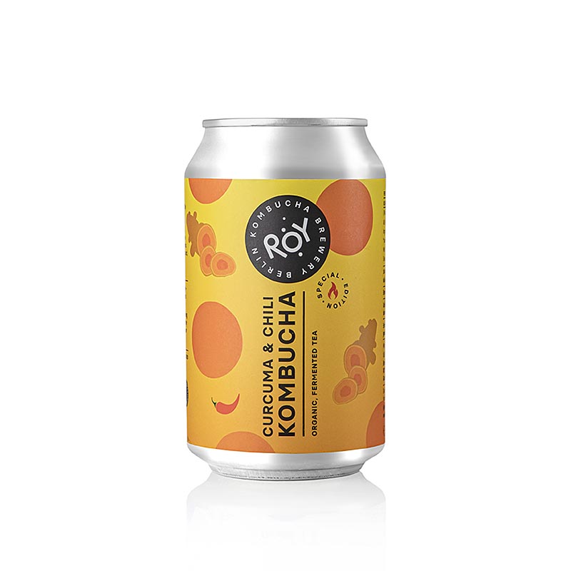 ROY Kunyit dan Cili Kombucha Berlin, Organik - 330 ml - boleh