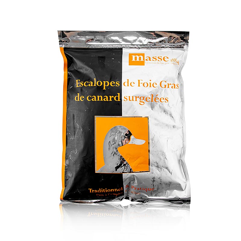 Andefoie gras, mellemstore skiver, ca. 20 skiver a 50 g - ca. 1000 g, ca. 20 stk. - taske