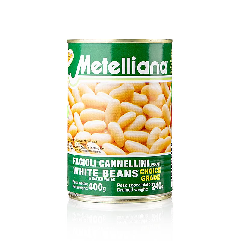 Kacang cannellini, putih dan kecil, Metelliana - 410 g - Bisa