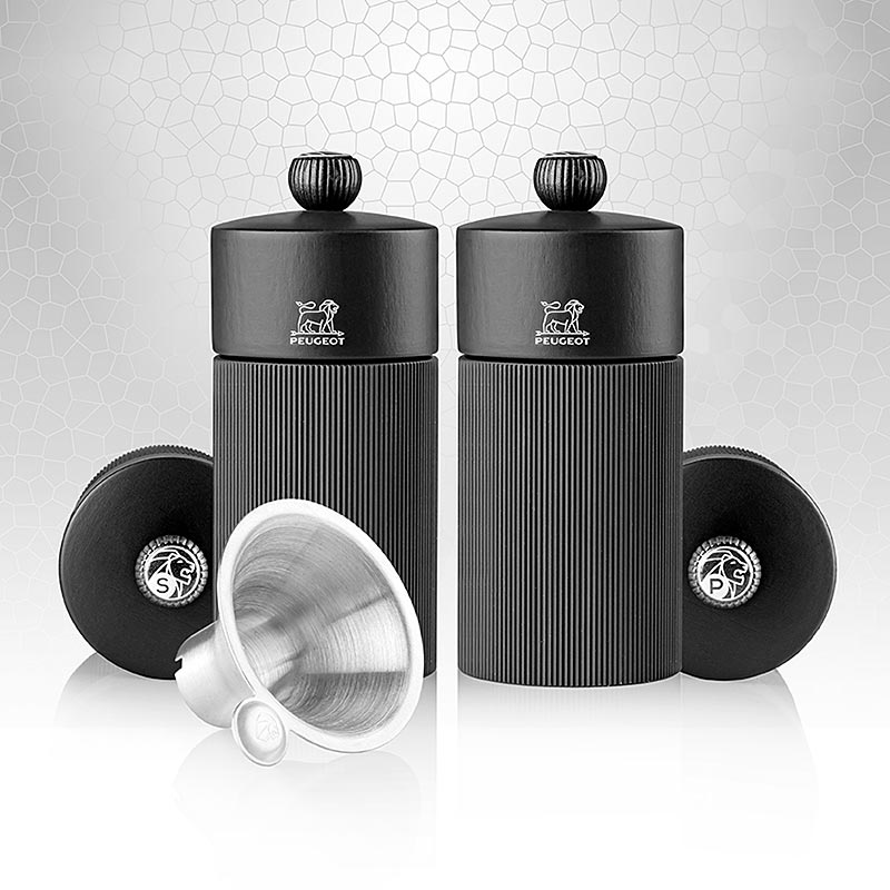 Macina sale e pepe, NIGHT CHIC LINE, nero opaco, 12 cm, incl. imbuto in acciaio inox - 1 pezzo - Sciolto