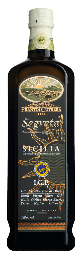 Olio ekstra i virgjer Segreto degli Sicilia IGP, vaj ulliri ekstra i virgjer IGP, Frantoi Cutrera - 750 ml - Shishe