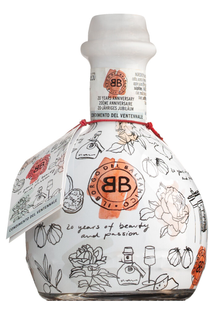 Condimento del Ventennale, aderezo de vinagre de manzana, en caja de regalo, Il Borgo del Balsamico - 250 ml - Botella