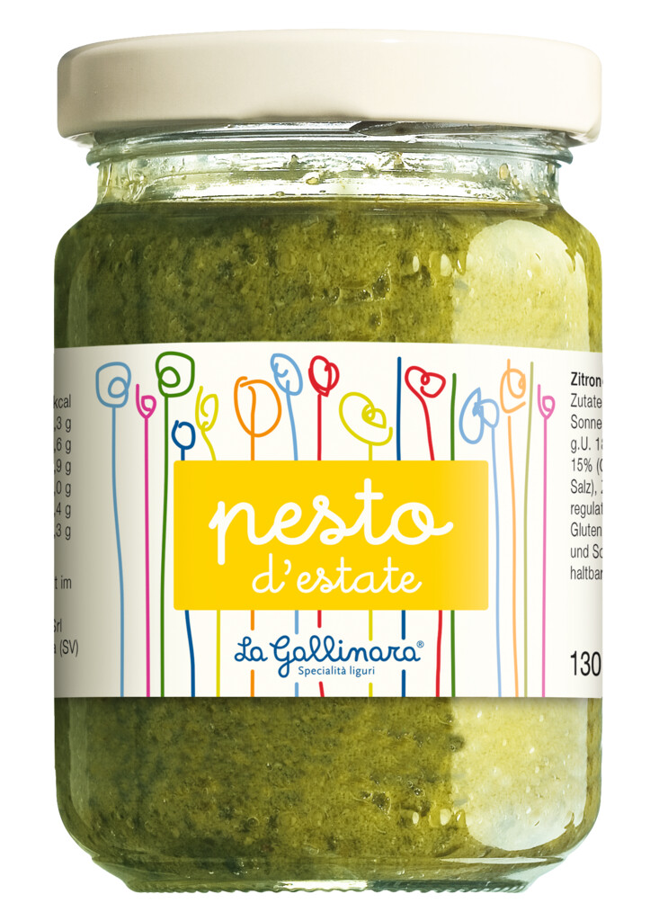 Pesto d`estate, sitruunapesto, La Gallinara - 130 grammaa - Lasi