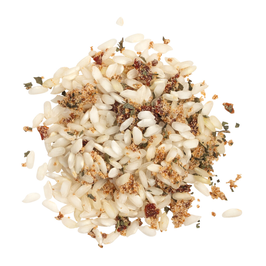 Risotto pomodoro e basilicum, risotto met tomaat en basilicum, La Balocchina - 215 g - verpakking