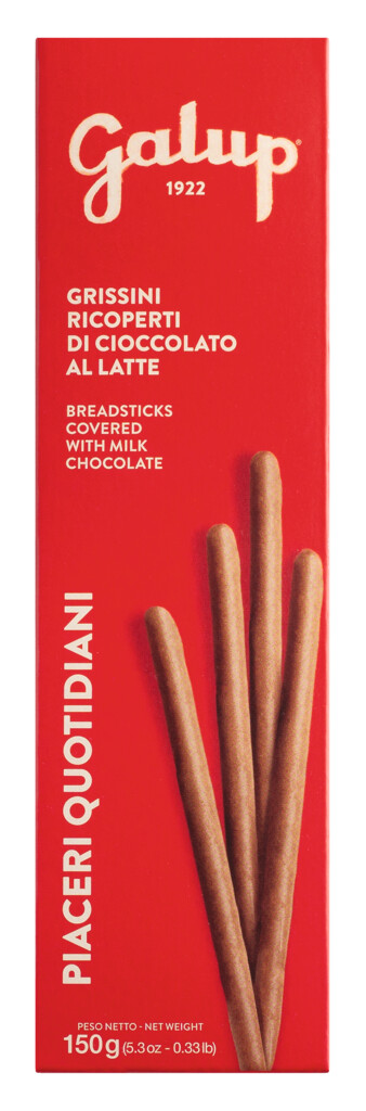 Grissini con cioccolato al latte, Grissini enrobes de chocolat au lait, Galup - 150 g - paquet