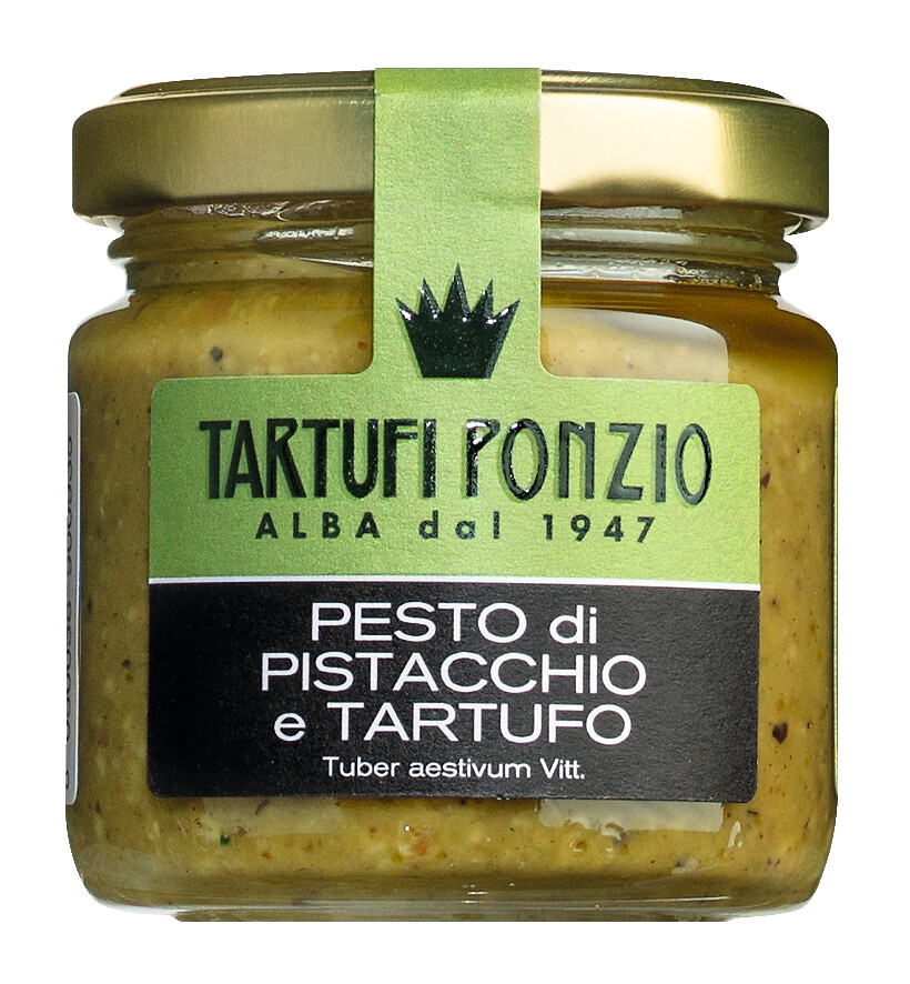 Pesto Pistacchio e tartufo, pesto iz pistacij in tartufov, Tartufi Ponzio - 90 g - Steklo