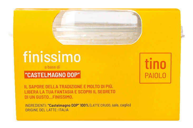 Castelmagno DOP, Finissimo grattugiato, branza tare din lapte de vaca, rasa, Tino Paiolo - 60 de grame - ambalaj