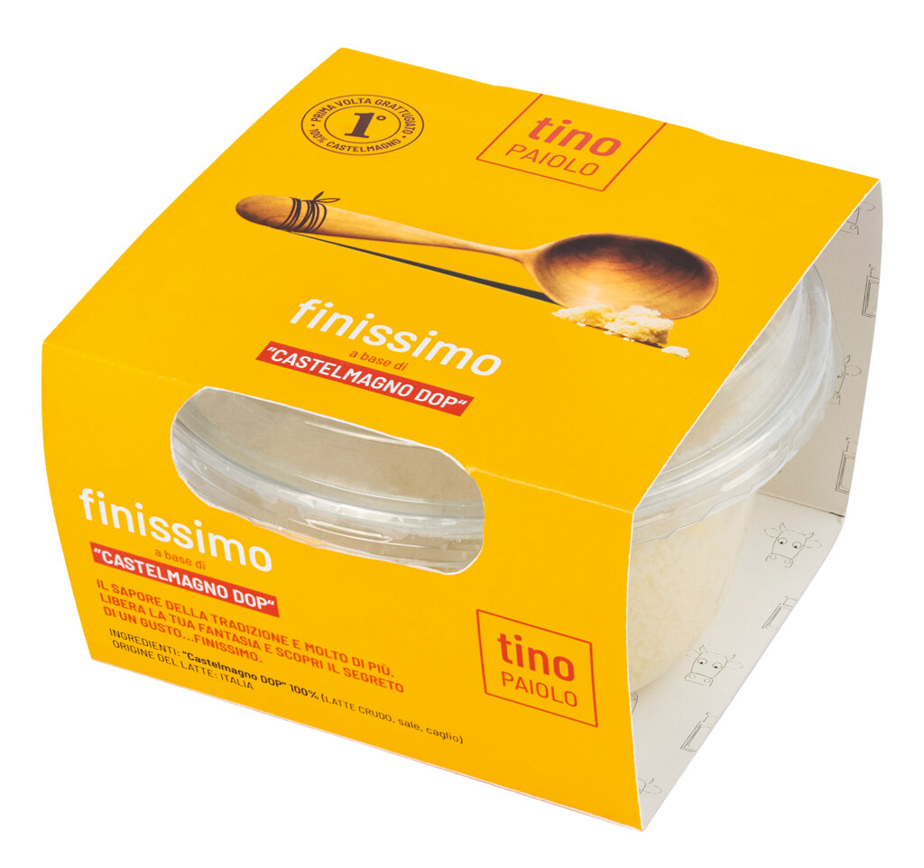 Castelmagno DOP, Finissimo grattugiato, fromage a pate dure au lait de vache, rape, Tino Paiolo - 60 g - paquet