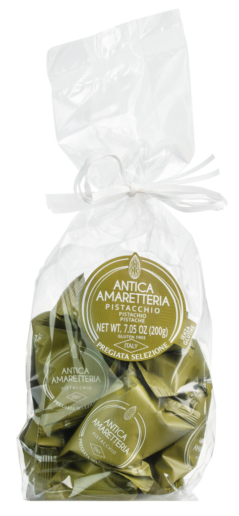 Amaretti al Pistacchio, makaroni pistachio, Antica Amaretteria - 200 g - mengemas
