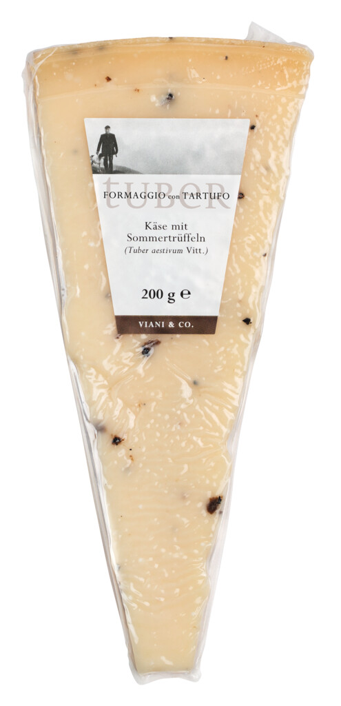 Formaggio con Tartufo, djathe i forte i bere nga qumeshti i lopes me tartufa verore - 200 g - Pjese