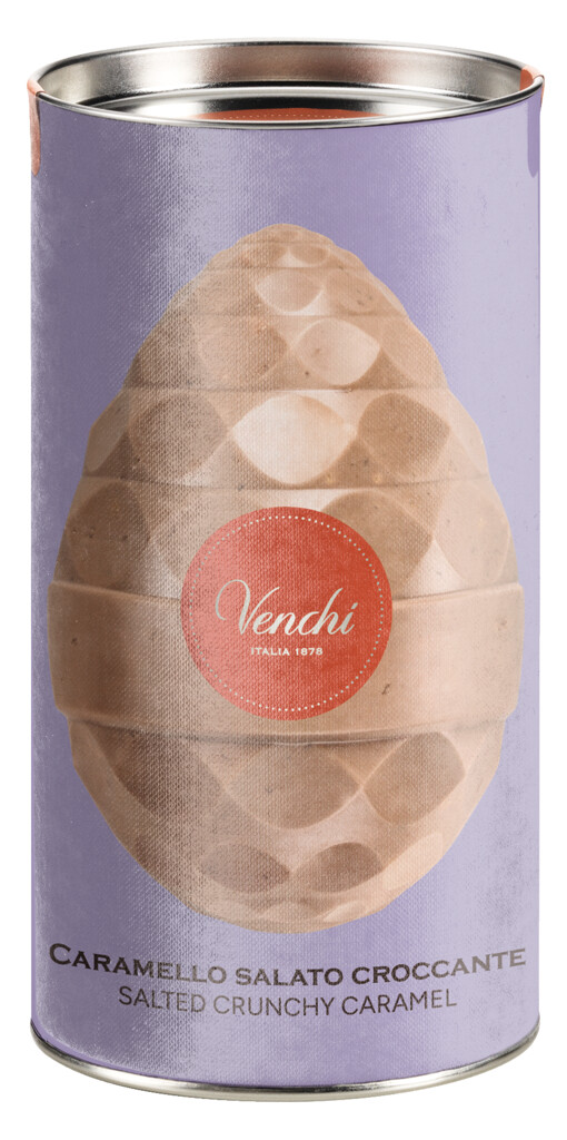 Metal Kutuda Karamel ve Toffee Yumurta, Karamel Cikolata - Karamel parcasi iceren Paskalya Yumurtasi, Venchi - 150 g - olabilmek