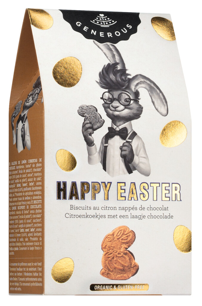 Joyeuses Paques ! Patisseries bio au citron et au chocolat, sans gluten, genereuses. - 140 g - paquet
