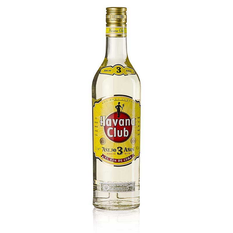 Rhum Havana Club Anejo 3 Anos, 3 ans, jaune dore, 40% vol. - 700 ml - Bouteille Rhum Havana Club Anejo 3 Anos, 3 ans, jaune dore, 40% vol. - 700 ml - Bouteille