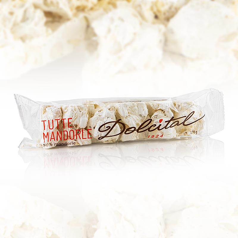 Torrone szelet - mandulaval, kemeny, Dolcital (Tuttemandorle) - 170 gramm - film