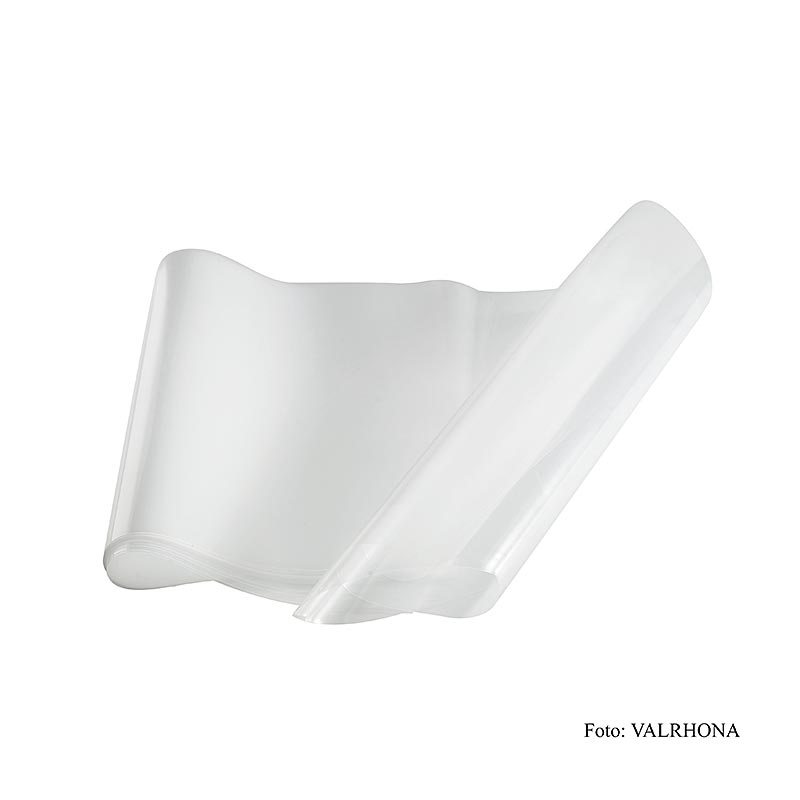 Feuilles de chocolat Valrhona Guitar Leaf pour moulage, 600 x 400 mm, 150 g - 50 feuilles - Carton