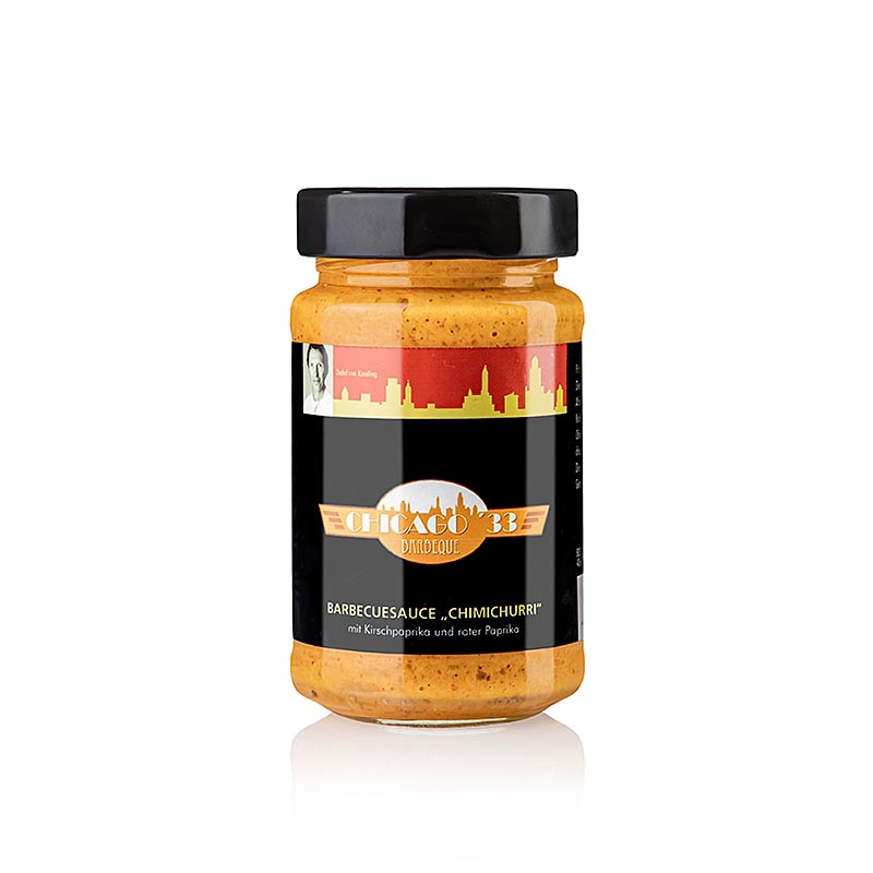 CHICAGO `33 Chimichurri, roed, BBQ-saus med cherrytomater og roed paprika - 225 ml - Glass
