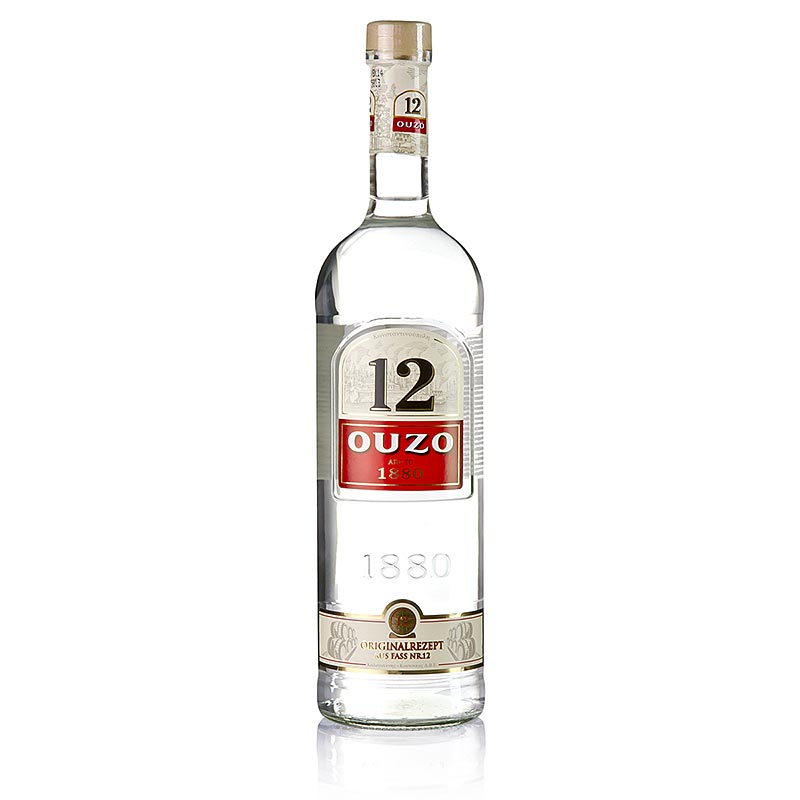 l, 12, 1 Ouzo vol., 40% liqueur, bottle aniseed