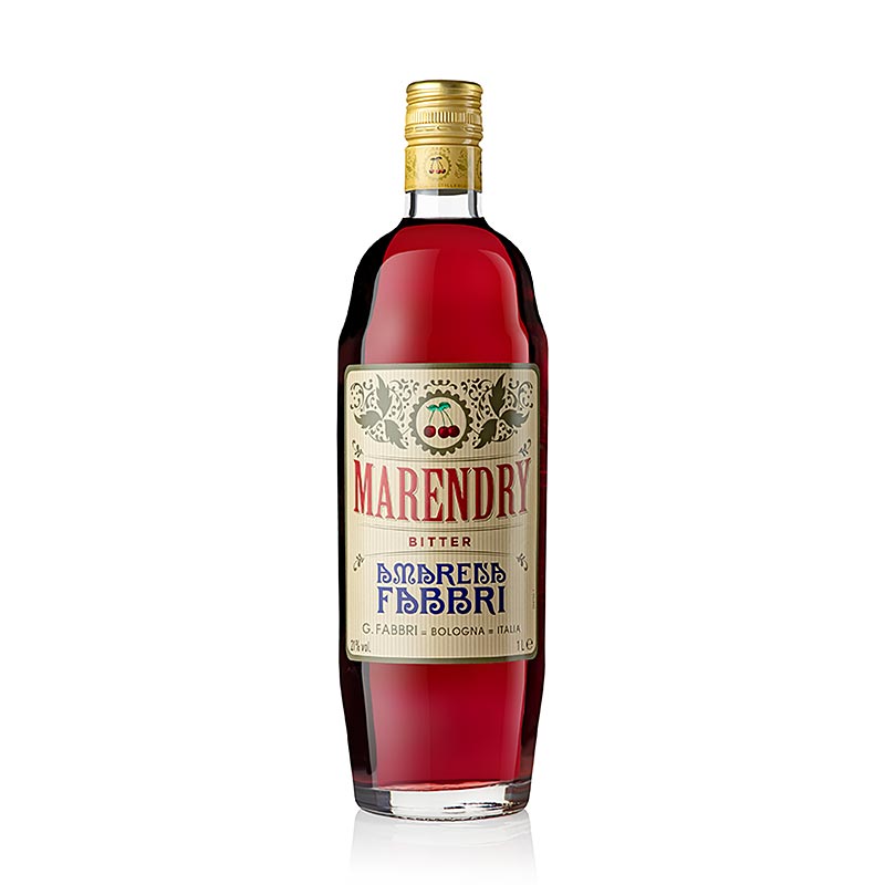 Fabbri Marendry Amarena (sour cherry) bitter liqueur, 21% vol., Italy - 1 l - Bottle