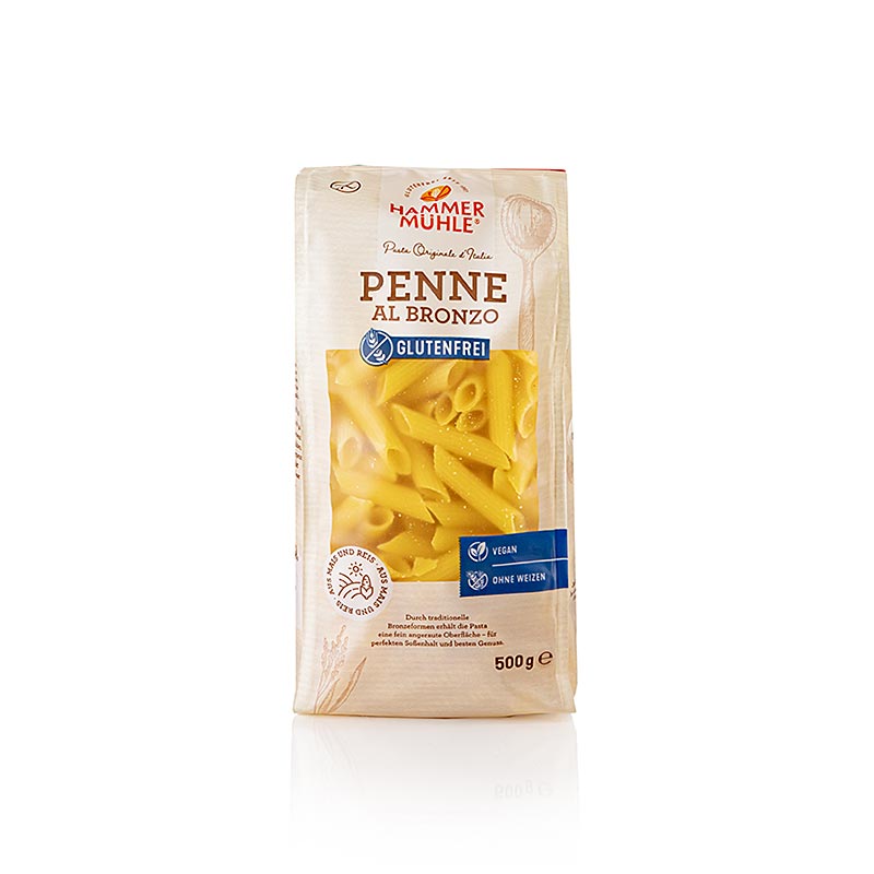 Pasta, penne de blat de moro i arros, sense gluten, Hammermuhle - 500 g - bossa