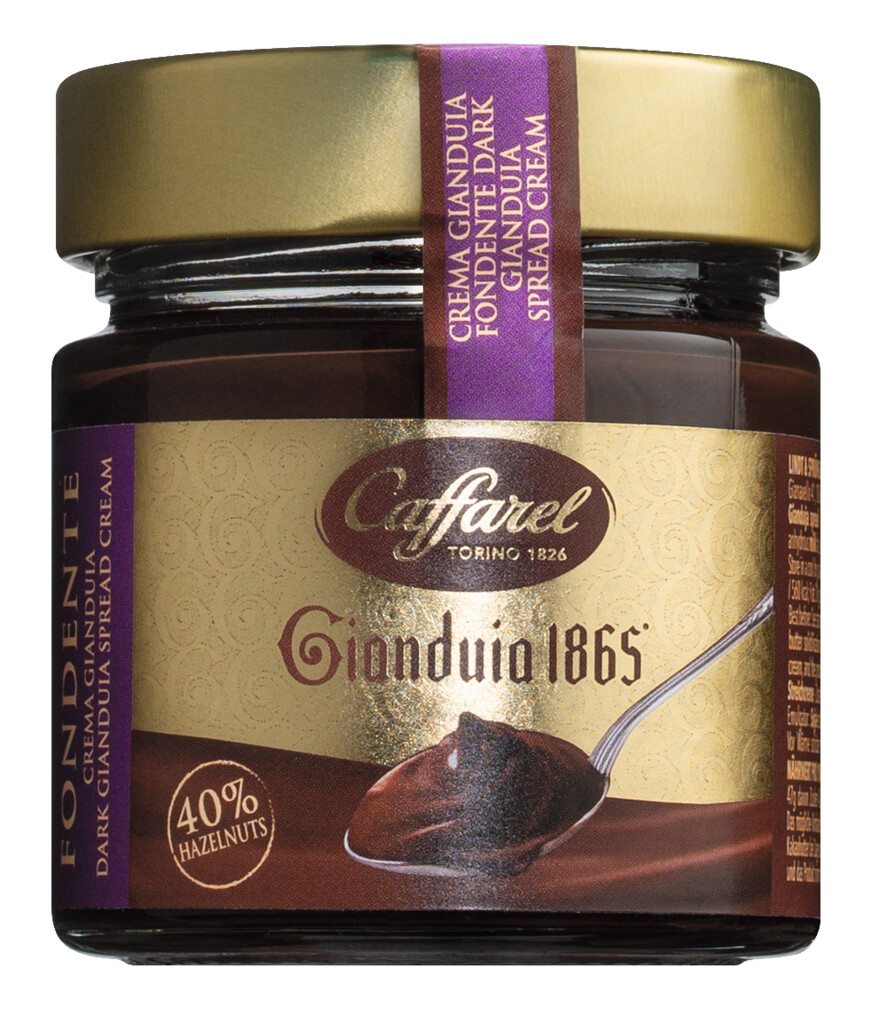 Crema Gianduia fondente Premium, heslihnetukrem medh dokku sukkuladhi, Caffarel - 210g - Gler