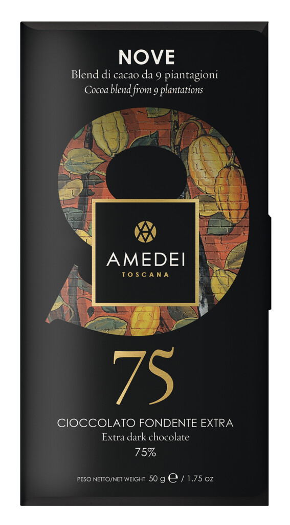 Le Tavolette, I Neri 9, 75%, stangir, dokkt sukkuladhi 75%, Amedei - 50g - toflu