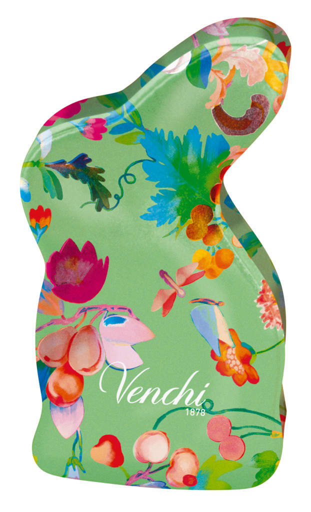 Kuti metalike lepuri, veze me cokollate te erret dhe te bardhe, lajthi + arra, Venchi - 66 g - mund