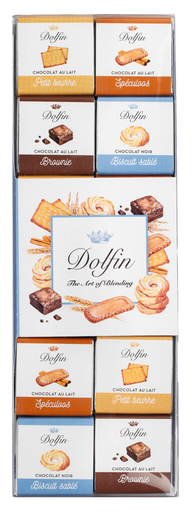 Carre 24, coffret cadeau, biscuits, assortiment de 24 Napolitains, biscuits, Dolfin - 108 g - paquet