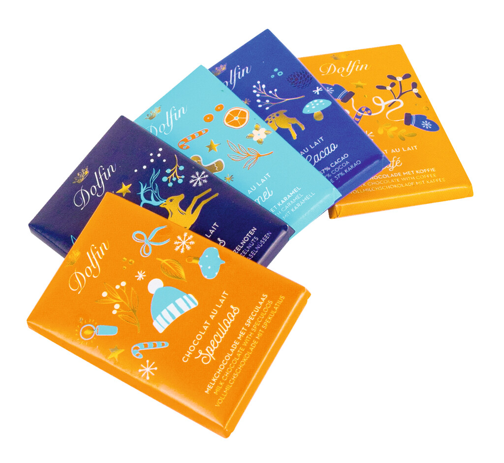 Glob metalic de Craciun, glob metalic de Craciun cu 10 Napolitains, Dolfin - 10 x 10 g - Bucata