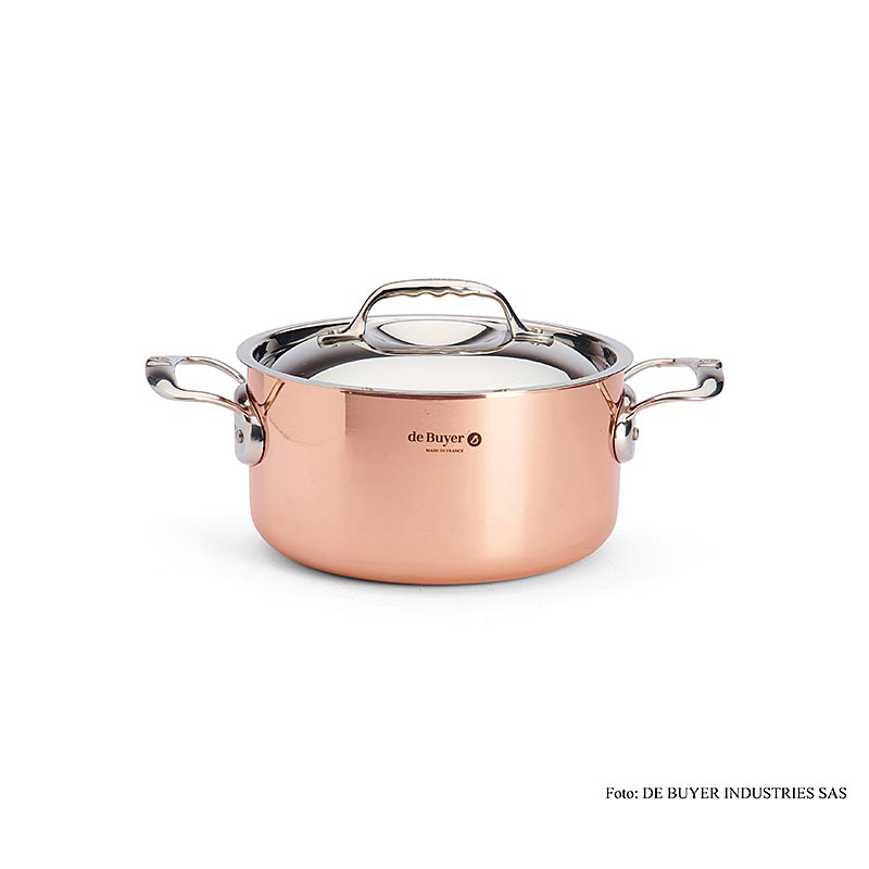 Tampa para assadeira de inducao deBUYER Prima Matera, cobre - aco inoxidavel, Ø 24 cm - 1 pedaco - Cartao