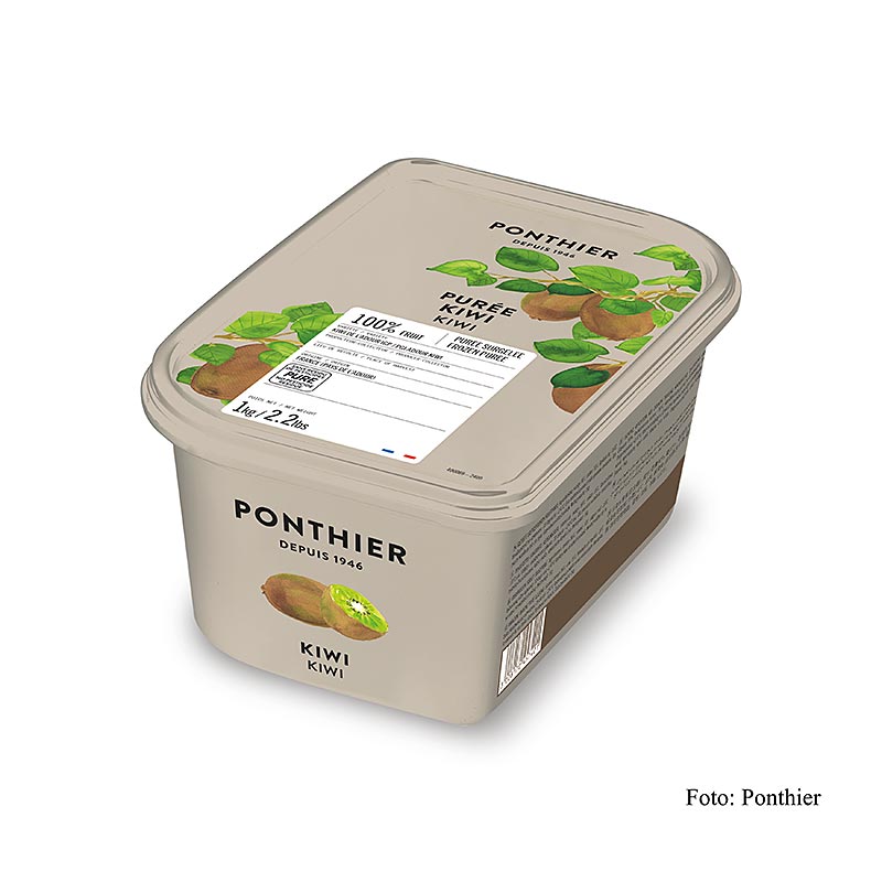 Puree kiwi, odroda Hayward od Adour, 100% ovocie, nesladene, Ponthier - 1 kg - taska