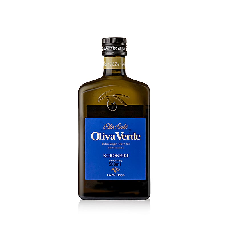 Olio extra vergine di oliva, Oliva Verde, da olive Koroneiki, Peloponneso - 500 ml - Bottiglia
