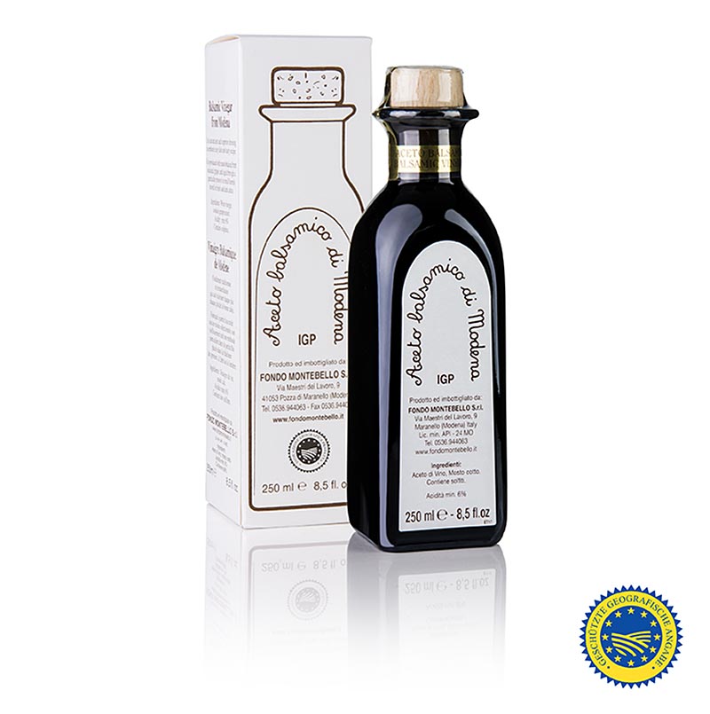 Aceto Balsamico, Fondo Montebello di Modena 8 godina, (FM01) bijelo pakovanje - 250ml - Boca