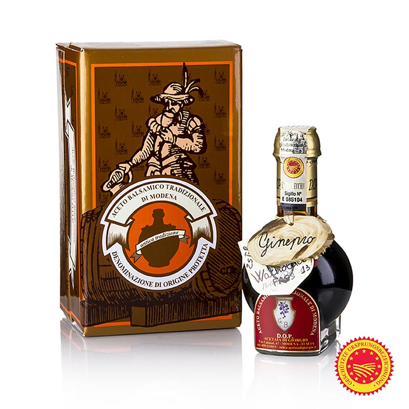 Aceto Balsamico Tradizionale DOP / SAN, 25 vuotta, katajatynnyri, Acetaia di Giorgio - 100 ml - Pullo