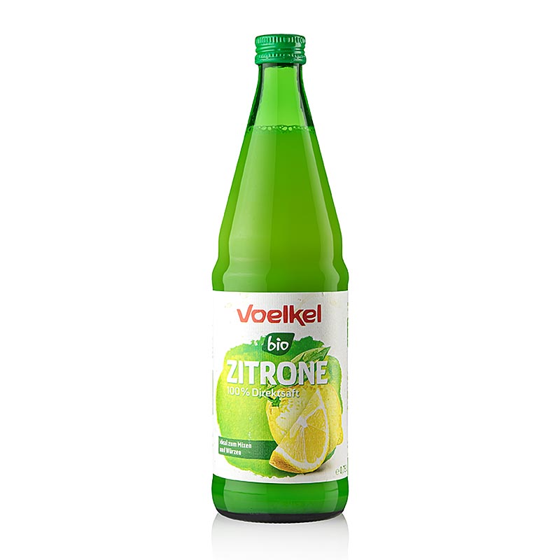 Zitronensaft, 100 % Direktsaft, ungezuckert, Voelkel, BIO Vegan - 750 ml - Flasche