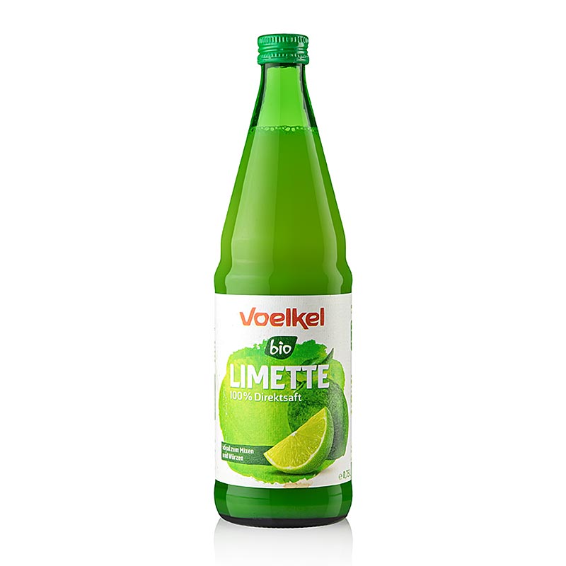 Limetin sok, 100 % cisti sok, nesladkan, Voelkel, organski, veganski - 750 ml - Steklenica