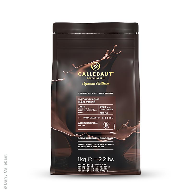 Puvod Horka cokolada Sao Thome, 70 %, Callets, Callebaut (CHD - Q1RUSTO) - 1 kg - taska