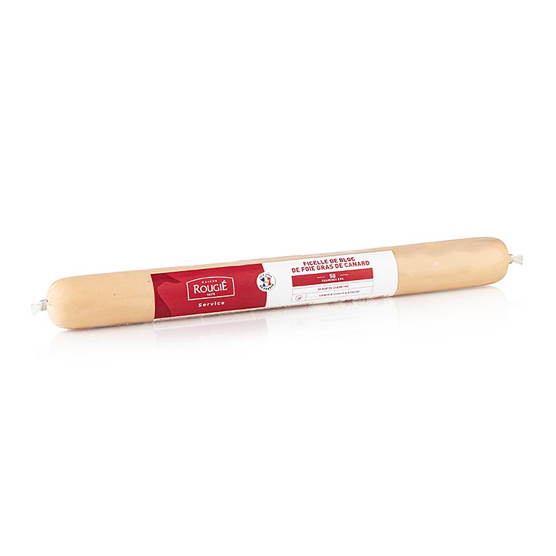 Bloque de higado de pato, en forma de barra Ficelle, Foie Gras, Ø 36 mm, 38 cm, Rougie - 400g - frustrar