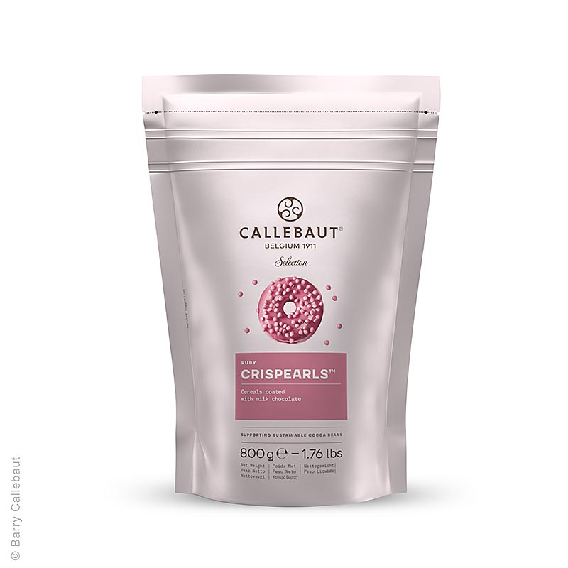 Crispearls? Ruby, perolas crocantes de chocolate rosa, Mona Lisa Callebaut - 800g - bolsa