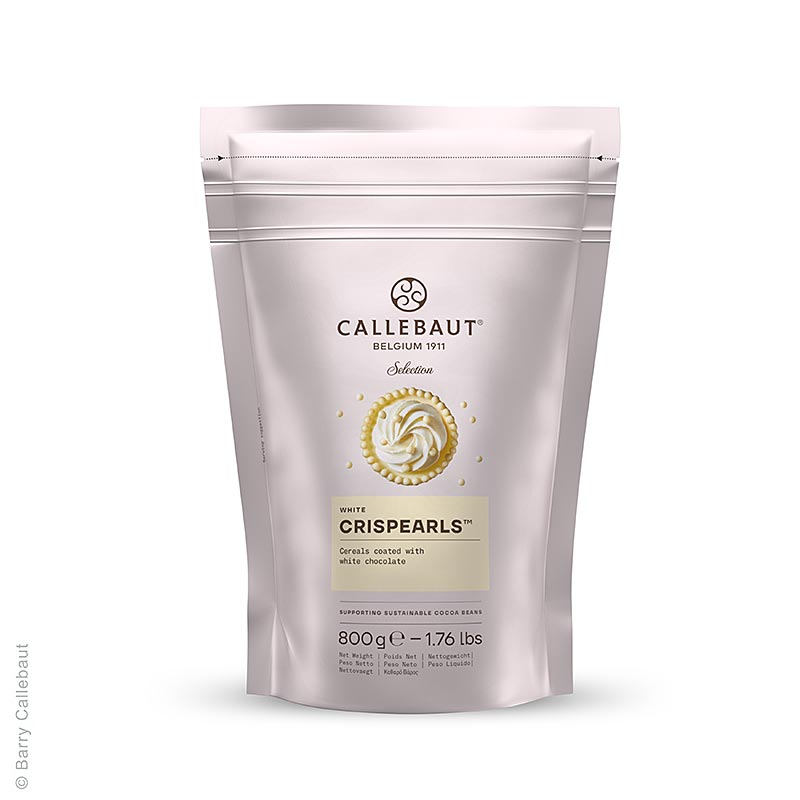 Crispearls?? White, citir beyaz cikolata incileri, Callebaut (CHW - CC - CRISE0 - 02B) - 800g - canta