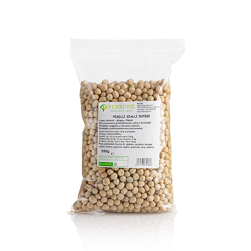 Ervilhas amarelas inteiras, secas, Perrone, Italia - 500 g - bolsa