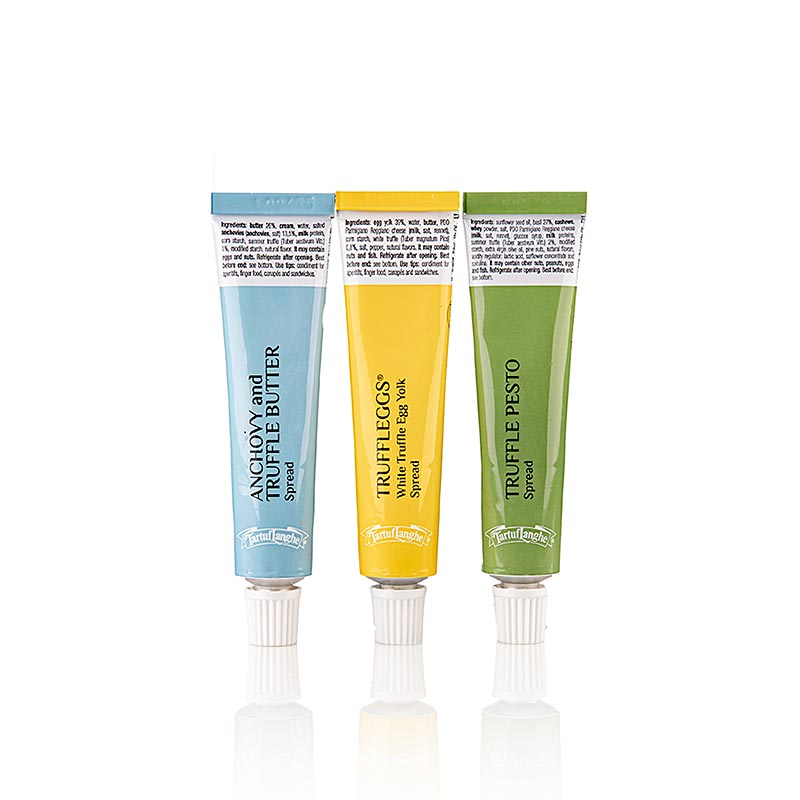 Truffelaperitief (Truffeleitjes / Pesto / Ansjovisspread) 3 tubes, Tartuflange - 84 g, 3 stuks - Karton