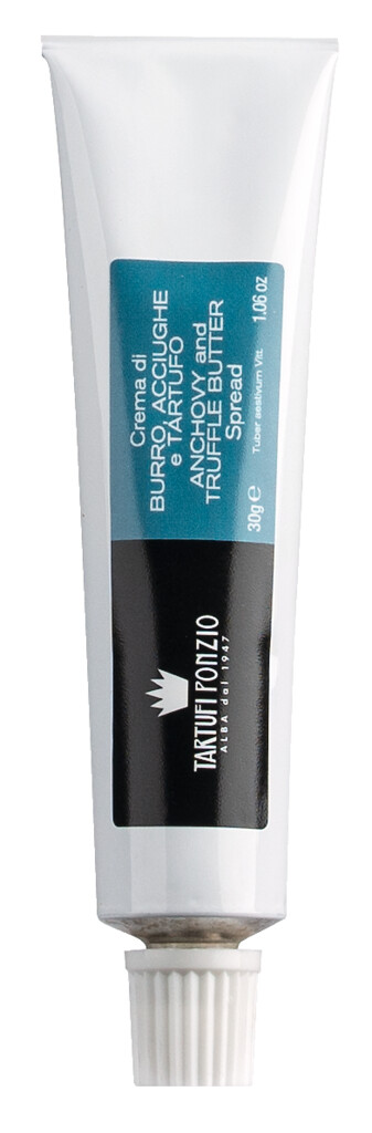 Crema di burro, acciughe e tartufo, smoer, ansjos og troeffelcreme, Tartufi Ponzio - 30 g - Stykke